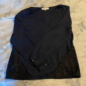Loft navy with lace blouse